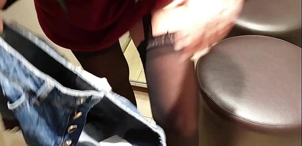  Public Sex In A Store Changing Room My step-sister sucks Big Cock - MissCreamy